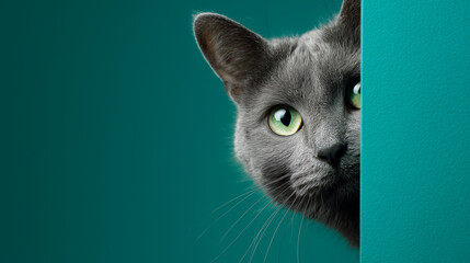 Pet cat portrait copy space