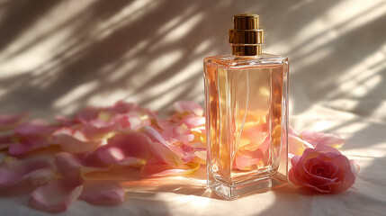 Soft light perfume aesthetic background