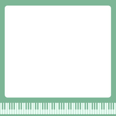 Obraz premium ピアノのキーボード付きスクエアフレーム 2色グリーン Web