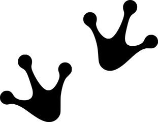 Frog footprints vector black silhouette print design
