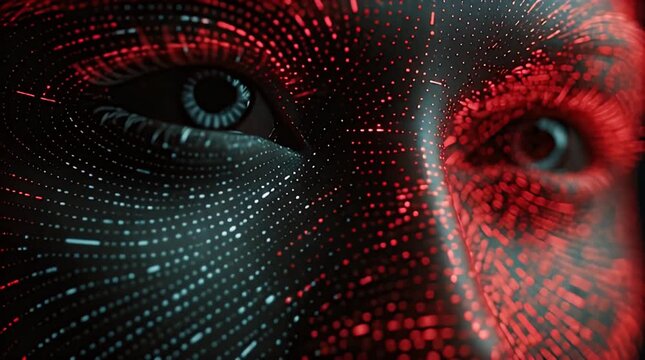 Secure AI Identity Face with Digital Lock and Fingerprint Overlay