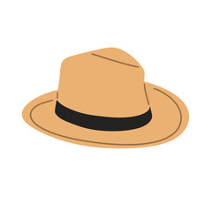 vector illustration set of classic fedora straw hats in different angles and views. Ideal for fashion projects, summer themes,travel concepts, lifestyle graphics,branding, editorial design,accessories