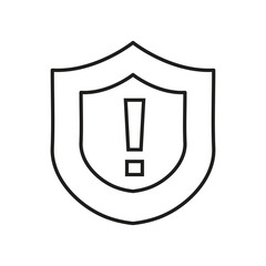 Alert Shield Editable Stroke Outline Icon, Exclamation Mark on Shield Editable Outline Vector Icon..eps