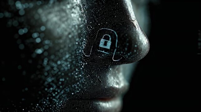 Biometric Cybersecurity Concept Showing AI Face Identity Scan