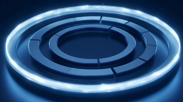 Futuristic Glowing Circular Interface Rings Seamless Loop