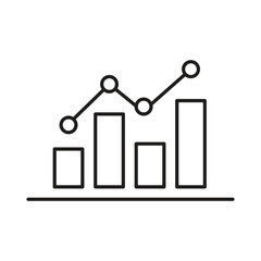 Business Analytics Chart Editable Stroke Outline Icon, Financial Growth Chart Editable Outline Icon, Data Analysis and Business Chart Outline Icon.eps