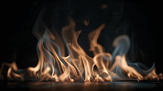 Warm Air Ripple Effect Above Fireplace Flames Abstract Background