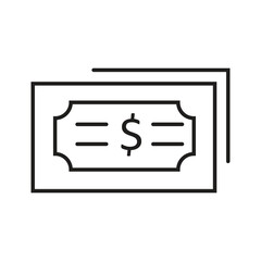 Currency Dollar Editable Stroke Outline Icon, Financial Dollar Symbol Editable Stroke Outline Icon..eps