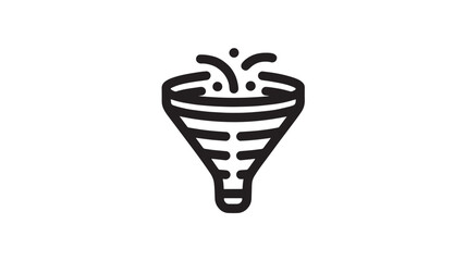 Coffee Filter Icon in Simple Flat Design with Dark Gray Color on White Background for Web Graphics