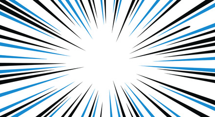 Obraz premium Speed Lines Background, Blue and Black Radial Burst Effect