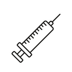 Injection Syringe Editable Stroke Outline Icon, Vaccination Syringe Icon Editable Stroke Outline..eps