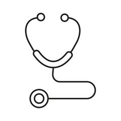 Medical Stethoscope Editable Stroke Outline Icon,Clinical Diagnosis Stethoscope Editable Stroke Outline Icon..eps
