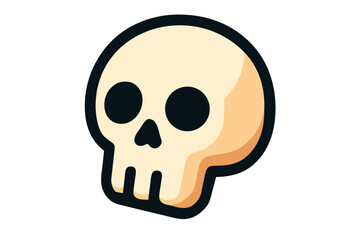 Fototapeta premium Cartoon Skull Icon with Bold Lines and Vibrant Shading