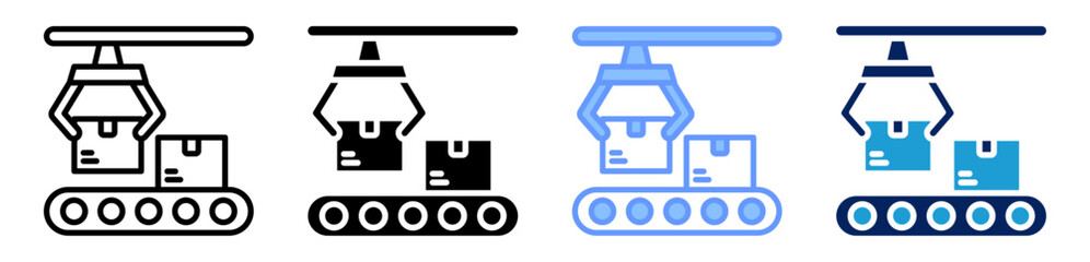 Obraz premium production icon set multiple style collection