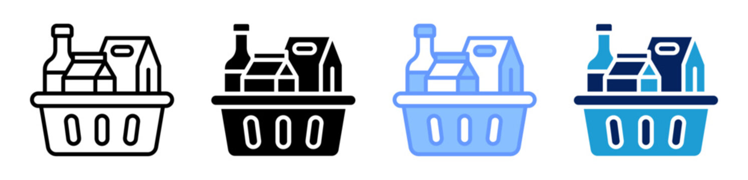 groceries icon set multiple style collection