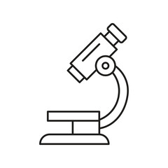 Scientific Microscope Editable Stroke Outline Icon, Laboratory Microscope Equipment Editable Stroke Outline..eps