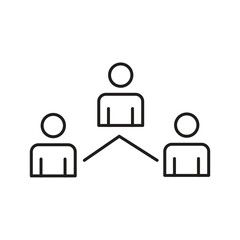 Team Collaboration Editable Stroke Outline Icon, Business Teamwork Editable Outline Icon for Web and App..eps