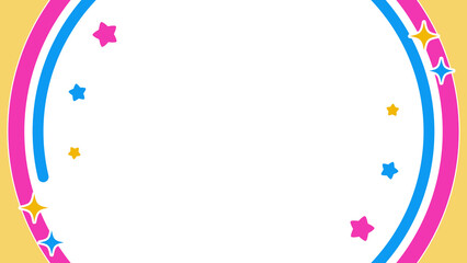 Obraz premium キラキラの星のフレーム 背景：背景透過