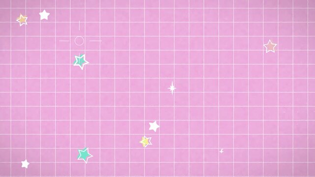 かわいい星のループグリッド背景
