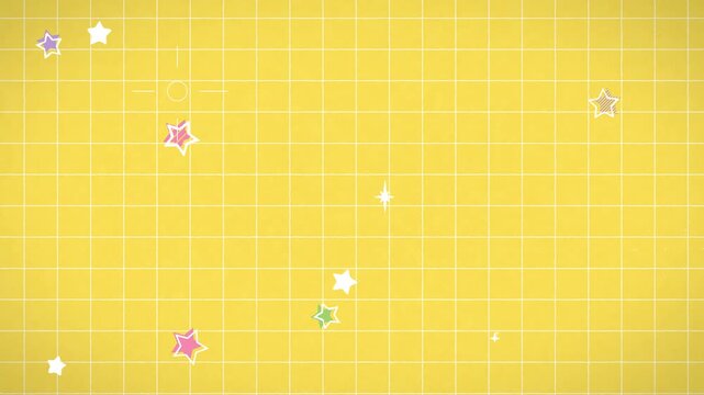 かわいい星のループグリッド背景
