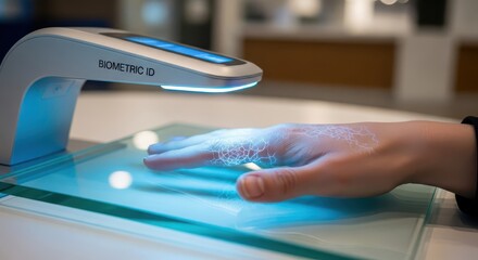 Modern electronic device scans a human hand for identification purposes using subcutaneous mapping