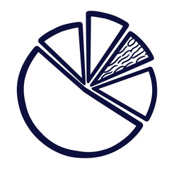 Vector illustration of a hand drawn pie chart showing business data analysis