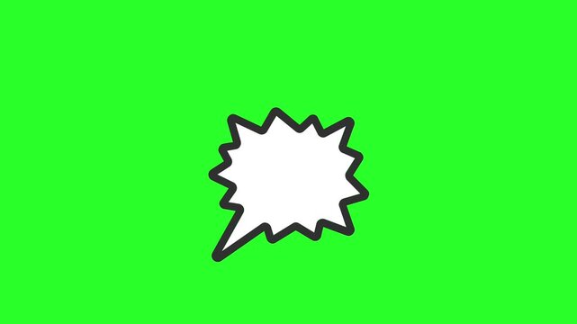 Explosion Speech Bubble Animation on Green Screen Background 1.
