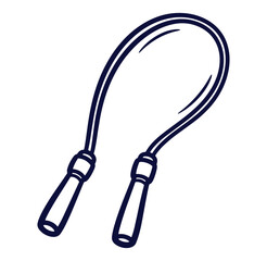 Vector illustration of a simple dark blue outline jump rope isolated on white