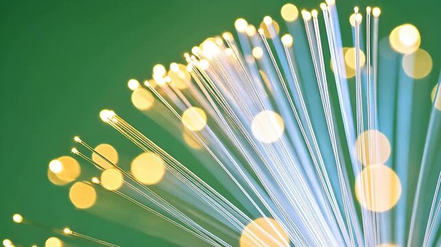 Fiber optic strands with glowing tips