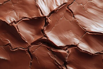 Macro texture of smooth milk chocolate with organic cracks background