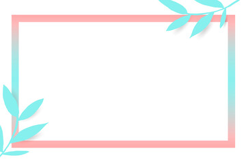 Fototapeta premium Png botanical frame in blue and pink on transparent background