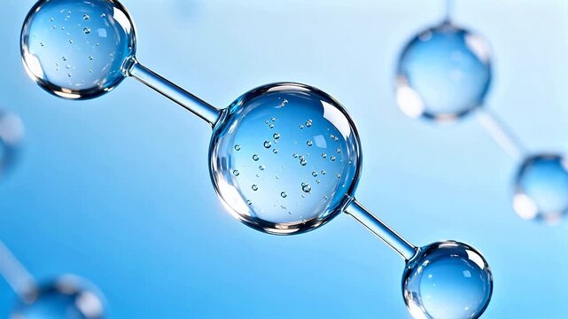 Molecular structure with blue spheres