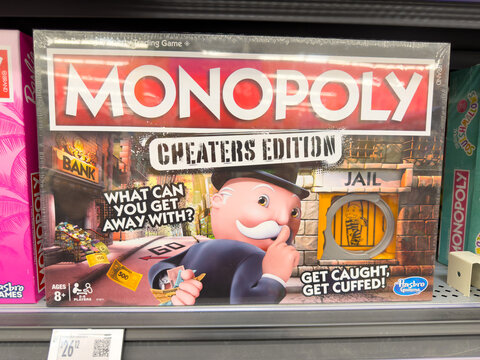 Monopoly Cheaters Edition Board Game Box On Retail Shelf