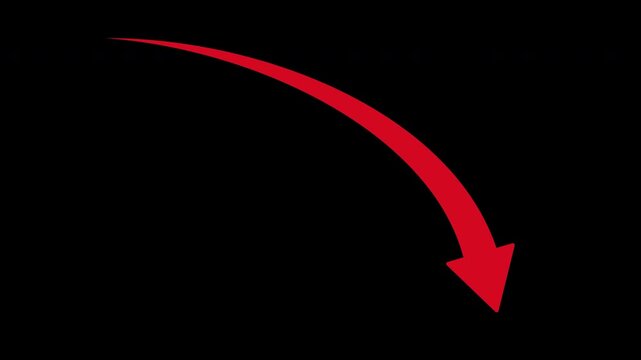 Simple Red Line Down Arrow Animation with Alpha Channel