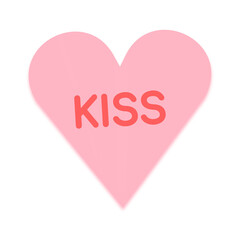 Heart shape stickers png transparent, kiss text