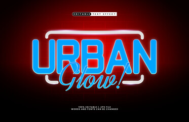 Urban Glow Editable Text Effect &ndash; Glowing Modern Typography for Sign, Logo, and Poster