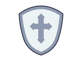 Obraz premium Shield icon. Kingdom icon and symbol. Kingdom elements. Simple flat vector icon