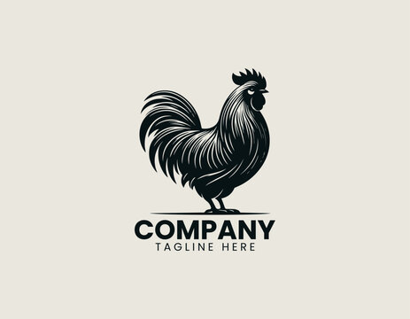 Serama Chicken Black Vector Logo Illustration