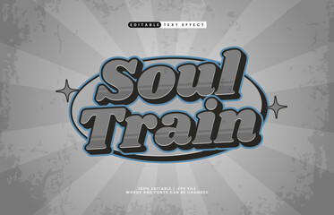 Soul Train Editable Text Effect &ndash; Vintage Groovy Typography Style for Poster, Logo, and Title
