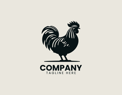 Serama Chicken Black Vector Logo Illustration