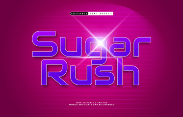 Sugar Rush Editable Text Effect &ndash; Smooth Luminous Typography for Logo, Poster, and Title