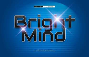 Bright Mind Editable Text Effect &ndash; Smooth Luminous Typography for Logo, Poster, and Title