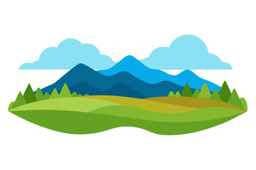 Obraz premium Nature Panorama Landscape Vector Illustration