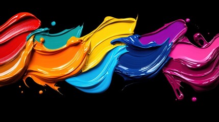 Vibrant abstract representation of beauty and cosmetics with flowing shapes: A bold and artistic 3D composition with vibrant flowing shapes resembling makeup swatches, emphasizing the creativity and
