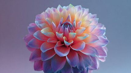 una flor llamativa y radiante de dise&ntilde;o surrealista artistica y elegante sobre un fondo liso magico y fractal dise&ntilde;o so&ntilde;ador concepto decorativo y de la naturaleza 