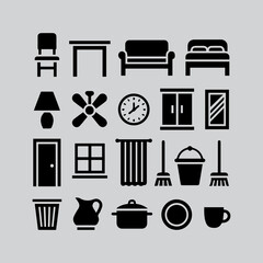 Black and white vector icon set 3.eps