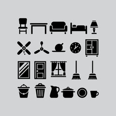 Black and white vector icon set 5.eps