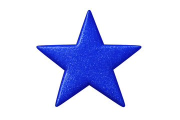 Obraz premium Blue textured star symbol in 3d representing reward, quality, rating, success, and achievement on transparent background