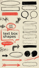 vector set of calligraphic design elements Crayon Drawn Text Box Collection &ndash; Hand Sketch Rectangle and Round Shapes Vector Ink