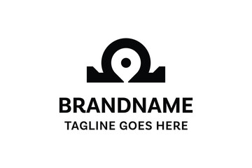 Omega Location Pin Logo, symbolizing guidance, precision, and direction